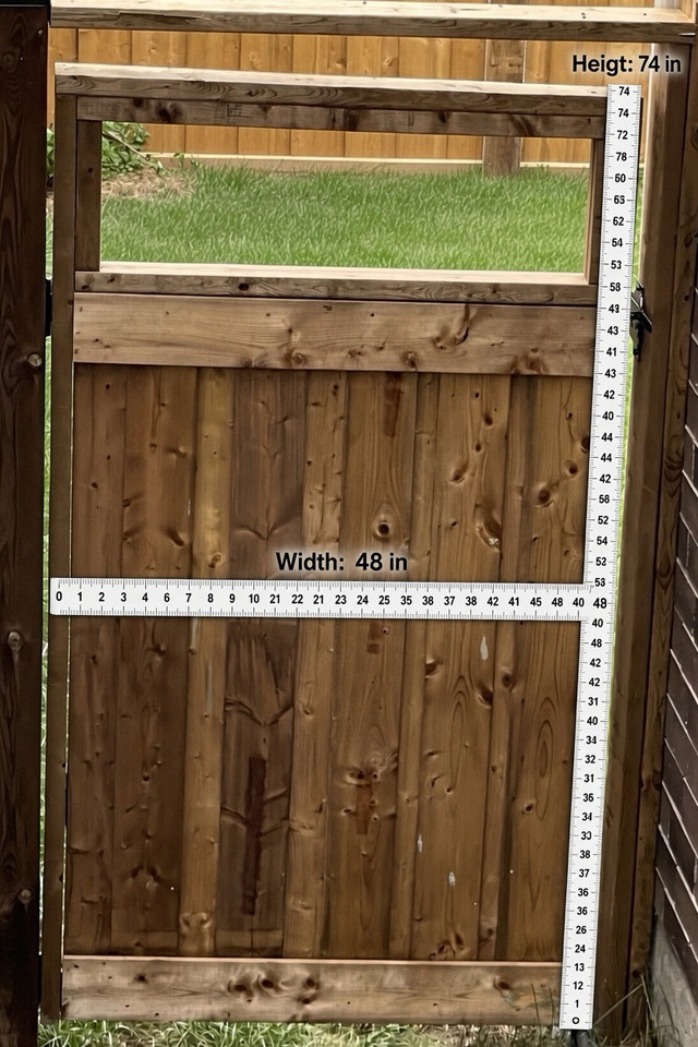 New Wooden Fence Door / Garden Gate Combo – 48” W x 74” H - photo 2