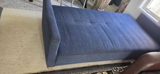 Blue Fabric Convertible Sofa Bed - photo 3