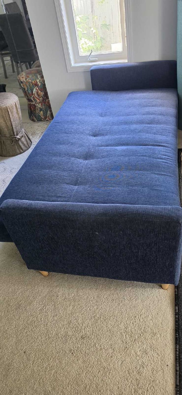 Blue Fabric Convertible Sofa Bed - photo 4