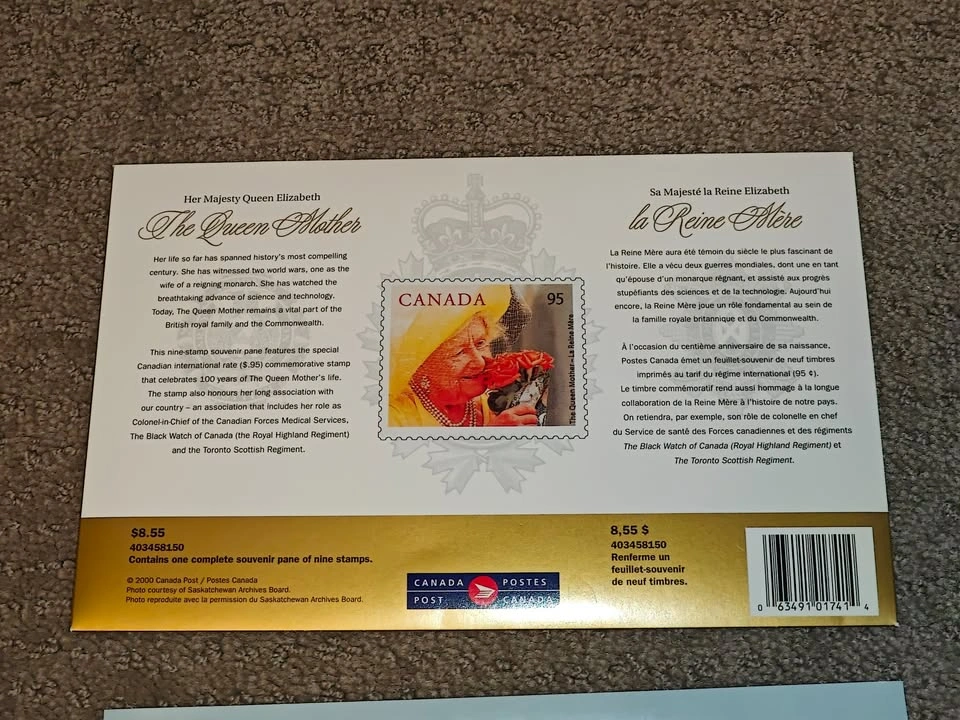 Stamp Souvenir Pane - Elizabeth, Queen Mother 100th Birthday - photo 3