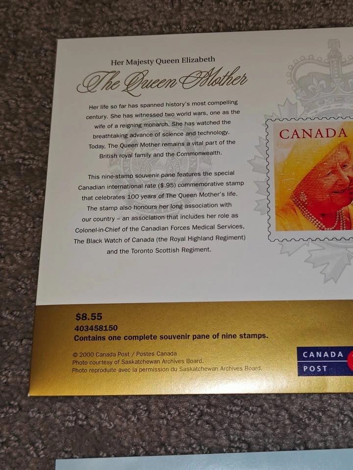 Stamp Souvenir Pane - Elizabeth, Queen Mother 100th Birthday - photo 4