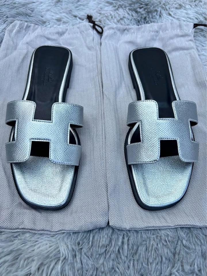 Hermes Sandals Oran Grey