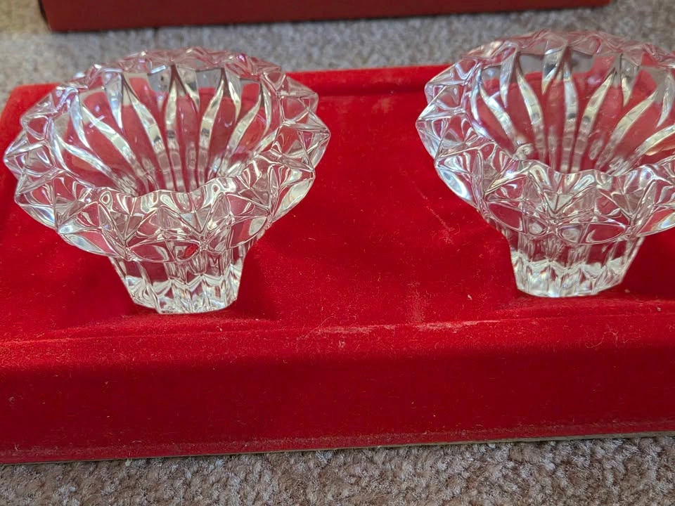 2 lead crystal candle holders - photo 2
