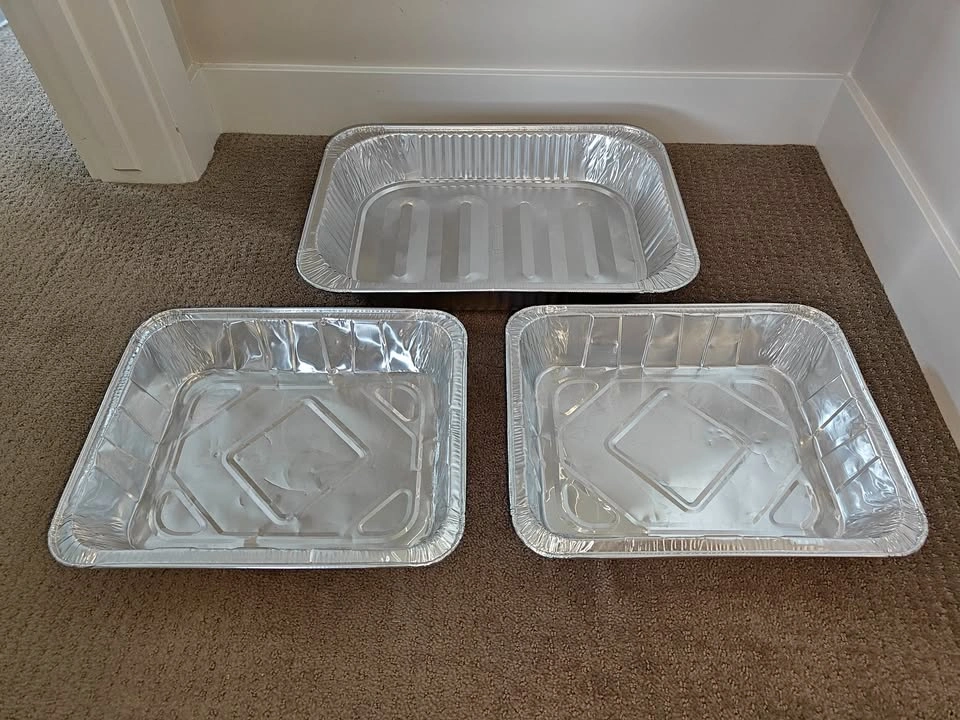 3 Aluminum Roasting & Baking Foil Pans (Used)