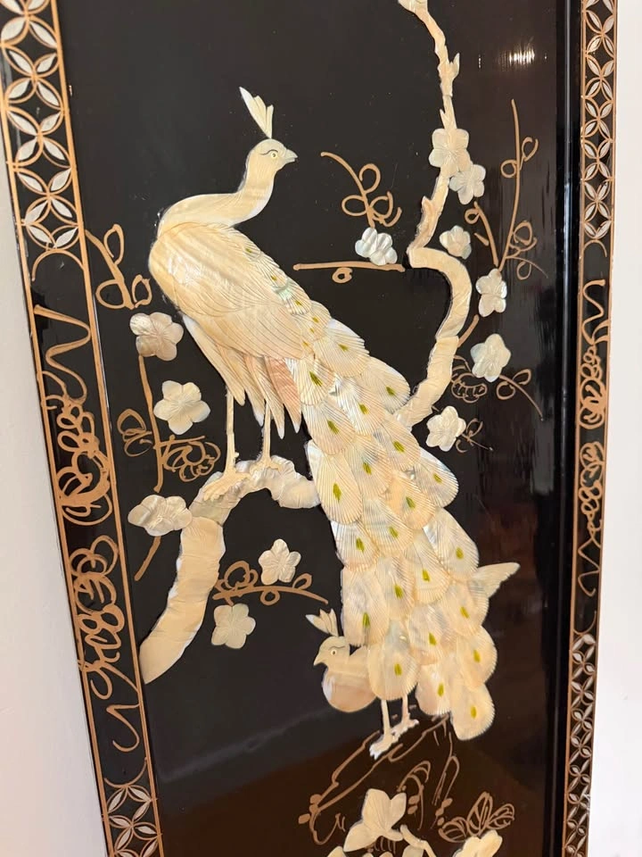 Asian Lacquer Wall Panel with Mother-of-Pearl Inlay - photo 2