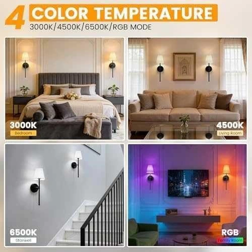 Set of 2 Wall Sconce, Battery Operated with Remote Control - photo 4
