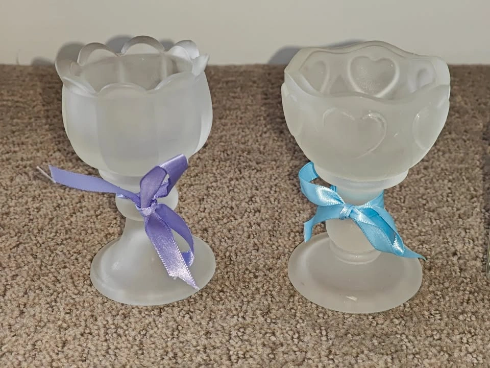 Set of 5 Glass Tealight Candle Holder / Candleholders - photo 2