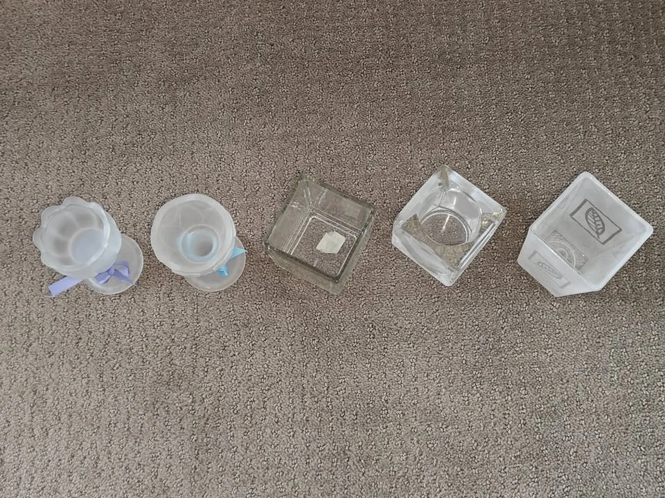 Set of 5 Glass Tealight Candle Holder / Candleholders - photo 4
