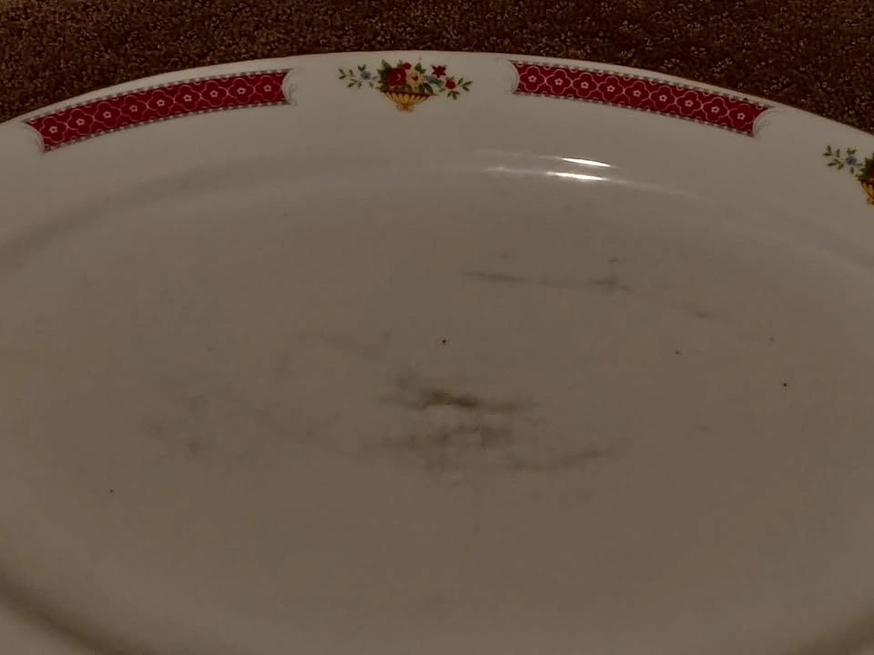 Vintage Chinese Large Oval Serving Dish Plate Tray Famille Rose - photo 4