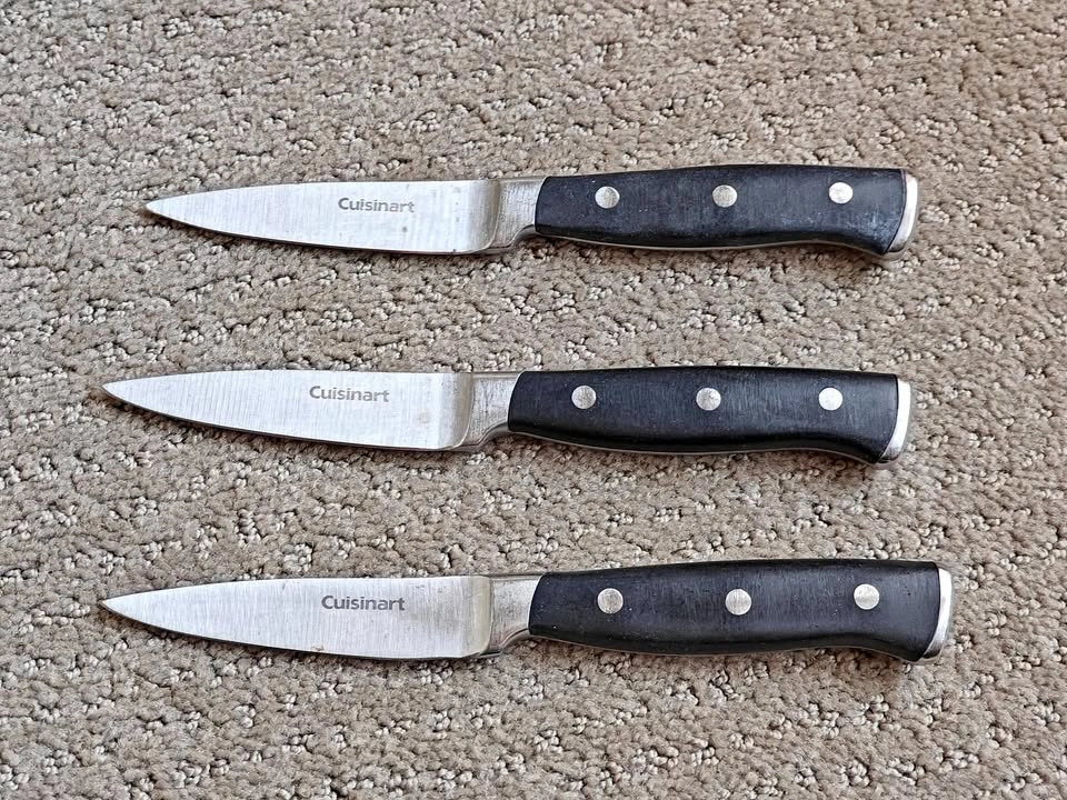 Set of 3 Cuisinart Triple-Rivet Paring Knives - 3.5" Forged Blad