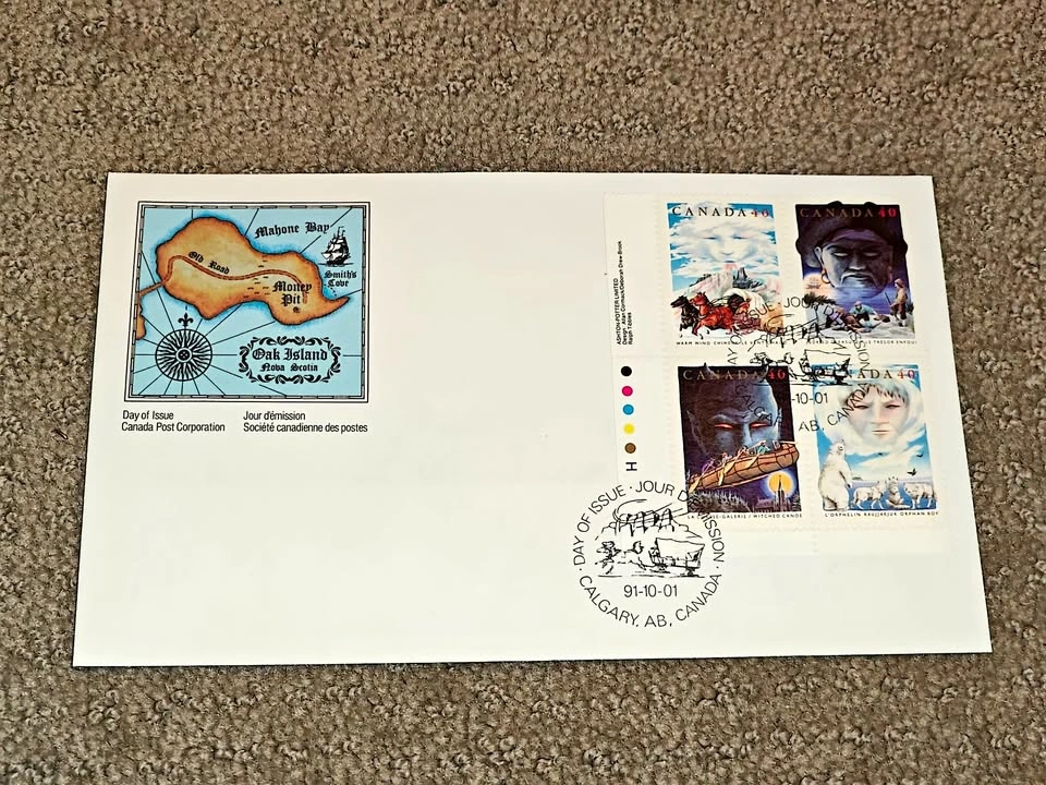 First Day Covers FDC - 1991 Canadian Folklore II Stamps Mystery