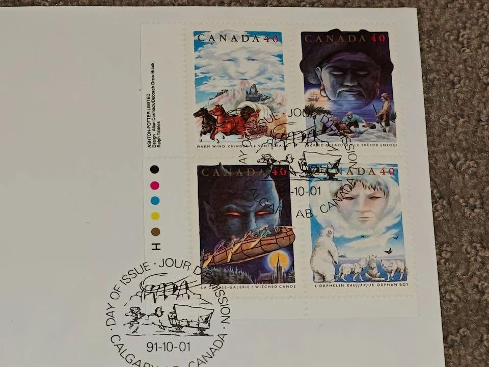 First Day Covers FDC - 1991 Canadian Folklore II Stamps Mystery - photo 2