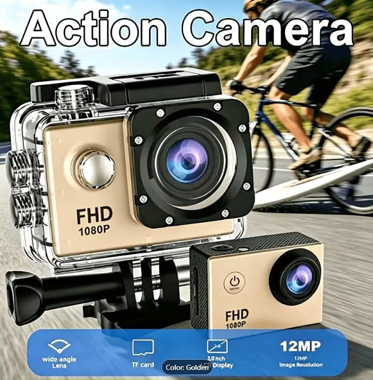 BNIB Ourlife 1080P HD Action Camera - Golden