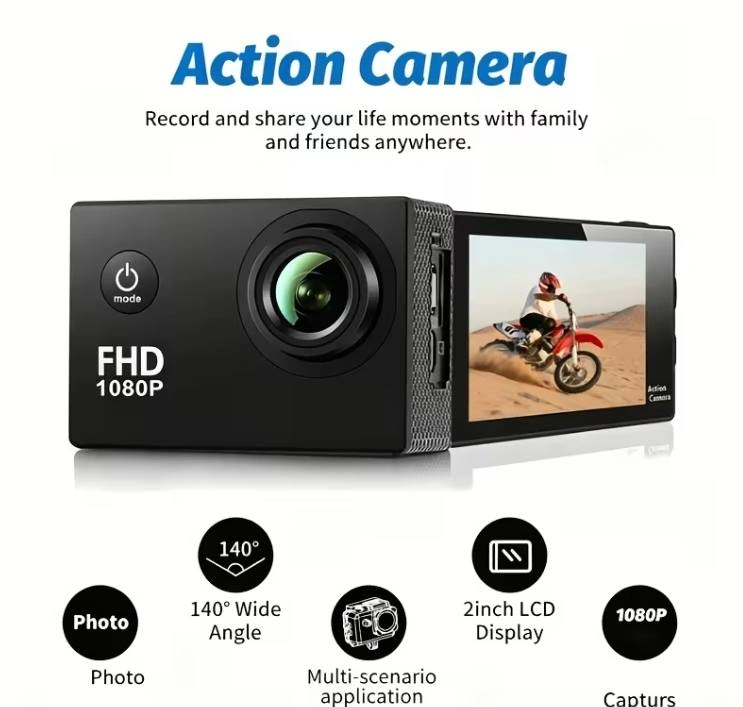 BNIB Ourlife 1080P HD Action Camera - Golden - photo 2