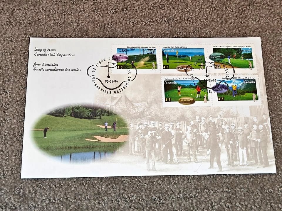 First Day Covers FDC - 1995 Canada Post Celebrating Golf Stamps