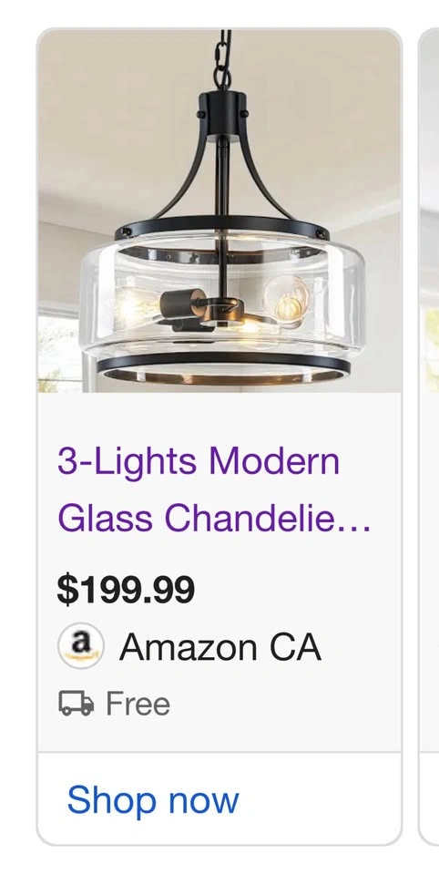 NEW Modern Glass Chandelier - Dining/Living Room (Black) - photo 3