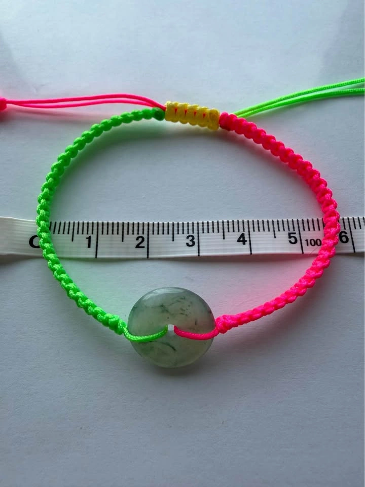 Handcrafted Grade A Jadeite Bracelet – Neon Pink & Lime Green - photo 5
