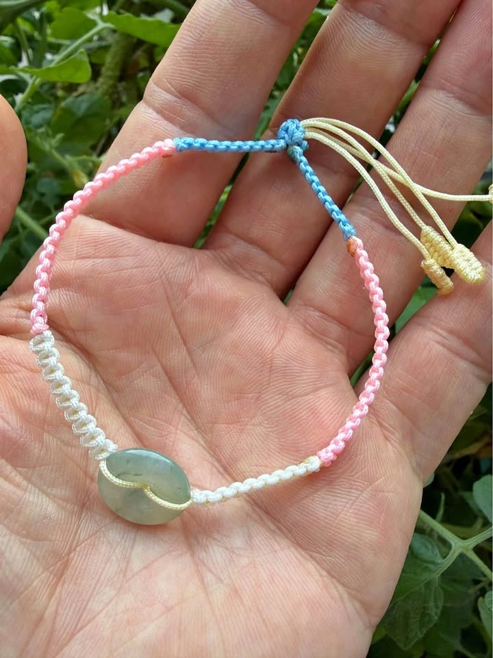 Handcrafted Grade A Jadeite Bracelet – Trans Pride Edition