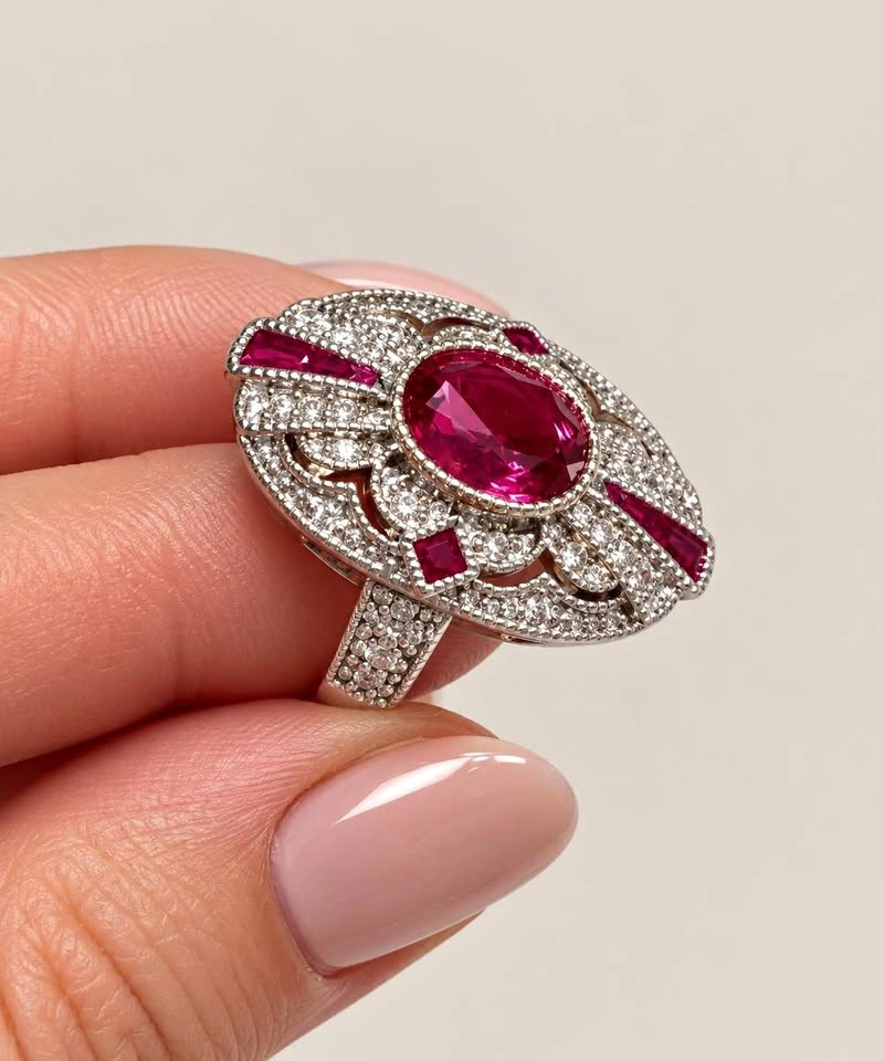 Vintage style Art Deco Ring Sz 6