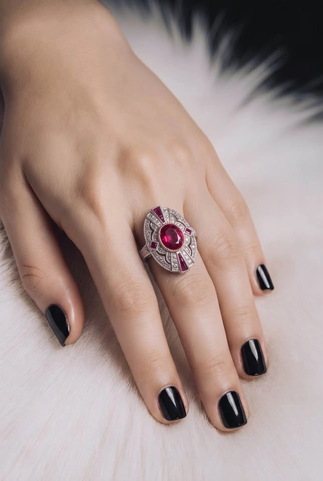 Vintage style Art Deco Ring Sz 6 - photo 3