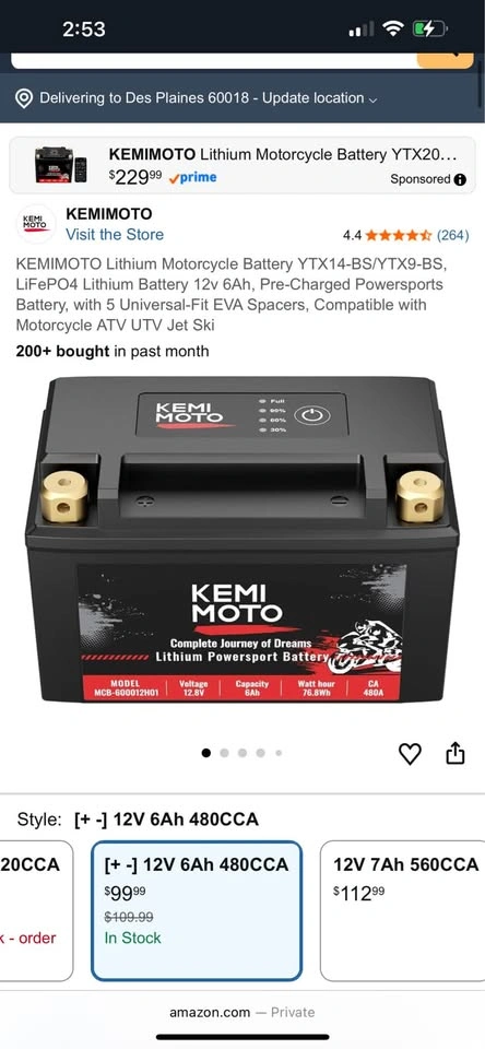 KEMIMOTO Lithium Motorcycle Battery YTX14-BS/YTX9-BS - photo 5