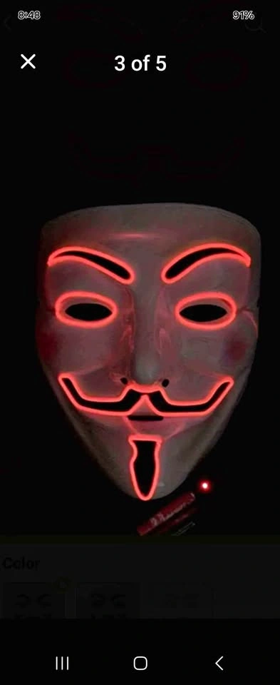 Guy Fawkes LED and non-LED masks