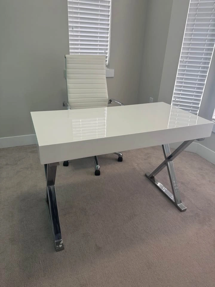 White & Silver Desk with Matching Computer chair - photo 2