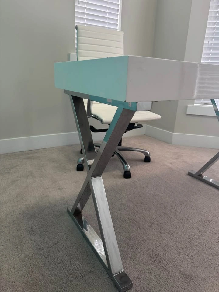 White & Silver Desk with Matching Computer chair - photo 3