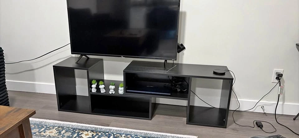 Adjustable Black TV Stand Media Console