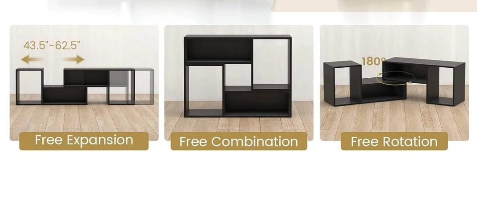 Adjustable Black TV Stand Media Console - photo 2