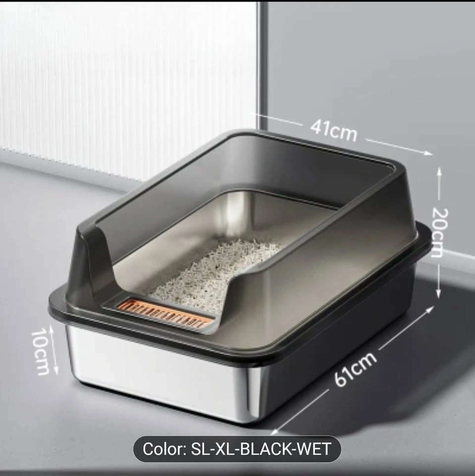 XL Stainless Steel Litter Box (Black - New) - photo 2