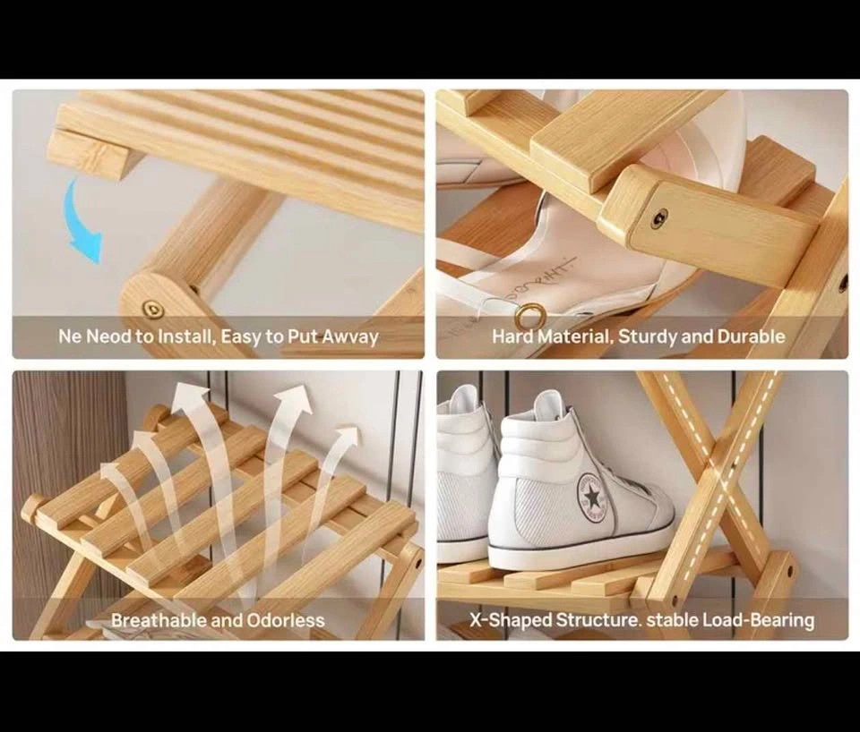7 Layers Bamboo Folding Shoes Rack - photo 5