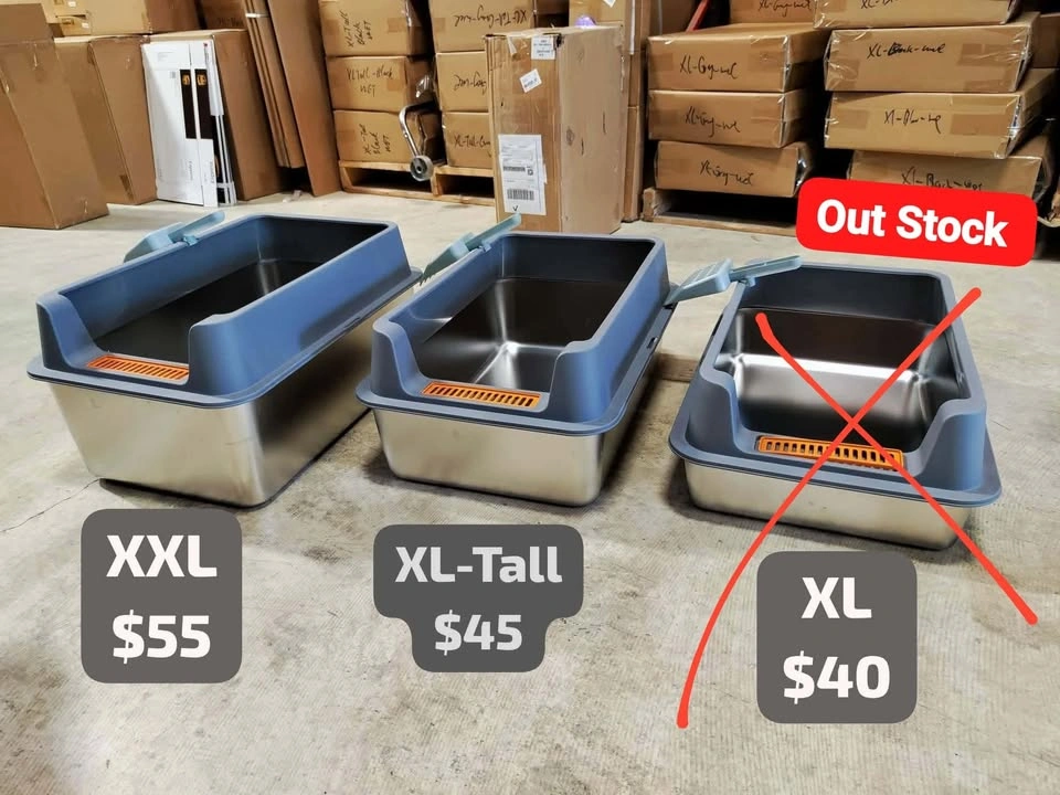 XL Tall Stainless Steel Cat Litter box (Brand New) - photo 3
