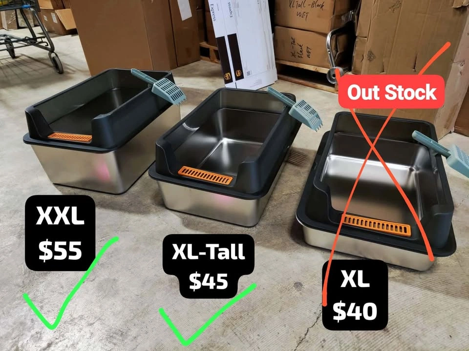 XL Tall Stainless Steel Cat Litter box (Brand New) - photo 4