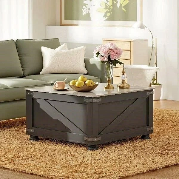 Farmhouse 40" Lift Top Coffee Table with Hidden Storage