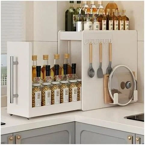 White Spice Cabinet 2 Tier
