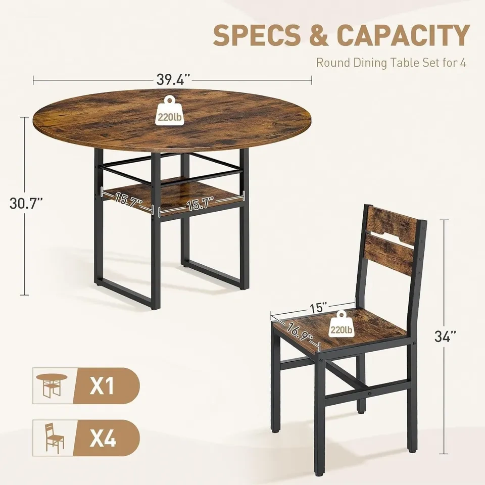 Dining Table Complete Set 5pcs - photo 3