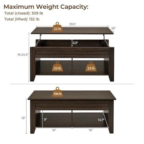 Wooden Lift Top Coffee Table - photo 3