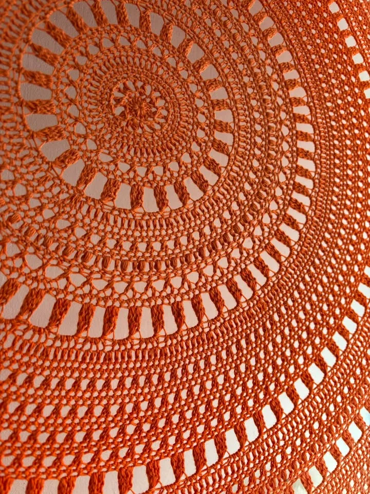 Orange Ombre Crochet Mandala, 37.5" W image indicator(3)