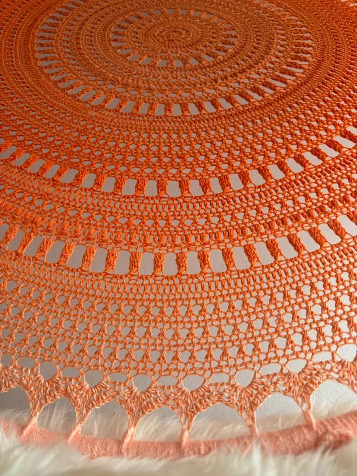 Orange Ombre Crochet Mandala, 37.5" W image indicator(4)