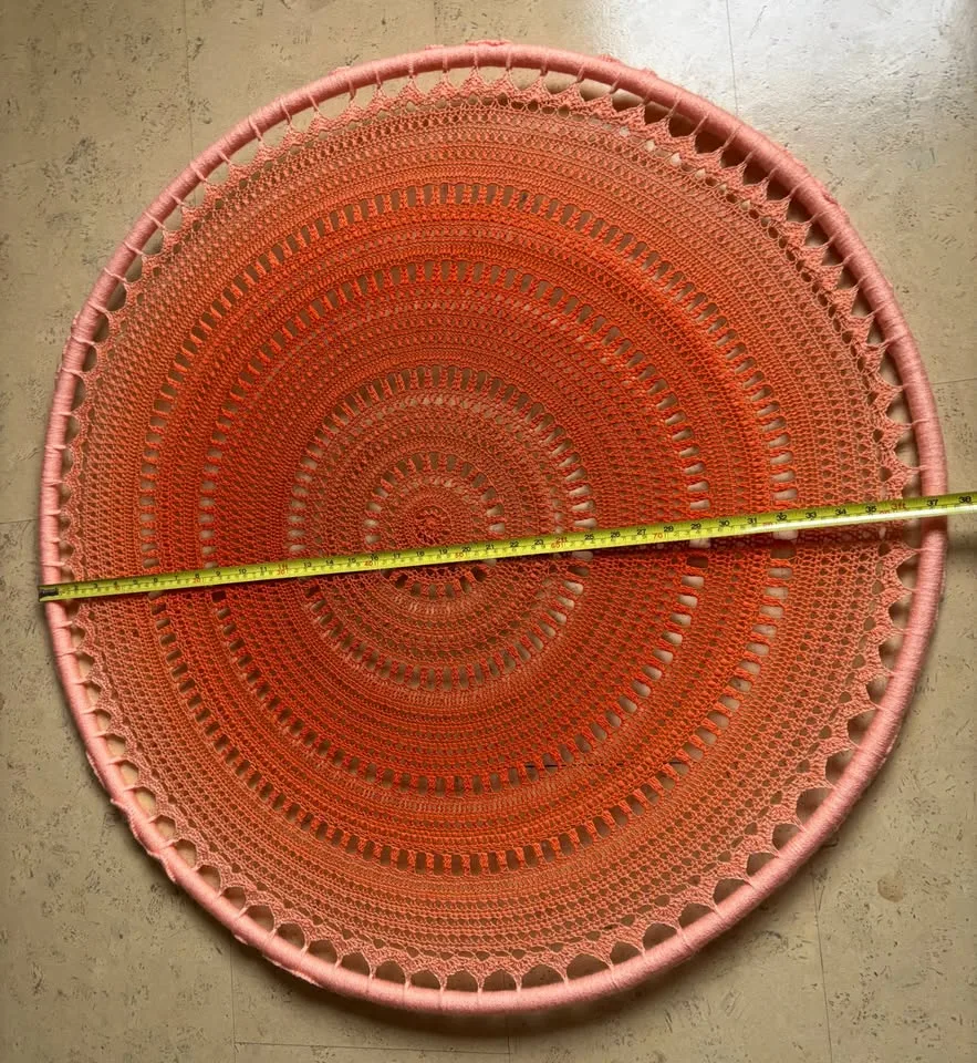 Orange Ombre Crochet Mandala, 37.5" W image indicator(6)