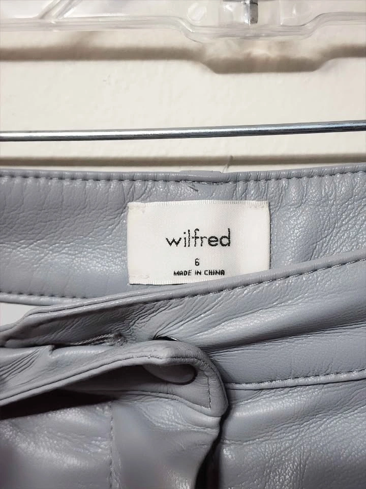 Grey Aritzia Wilfred Rebel Vegan Leather High Waisted Pants - photo 5