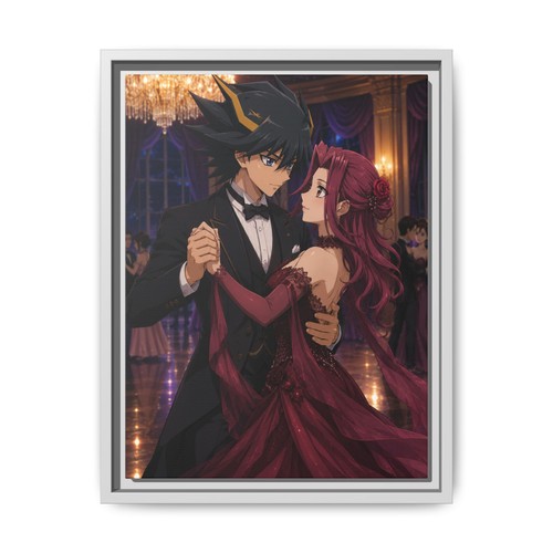 Romantic Ballroom Dance Print Matte Canvas Framed