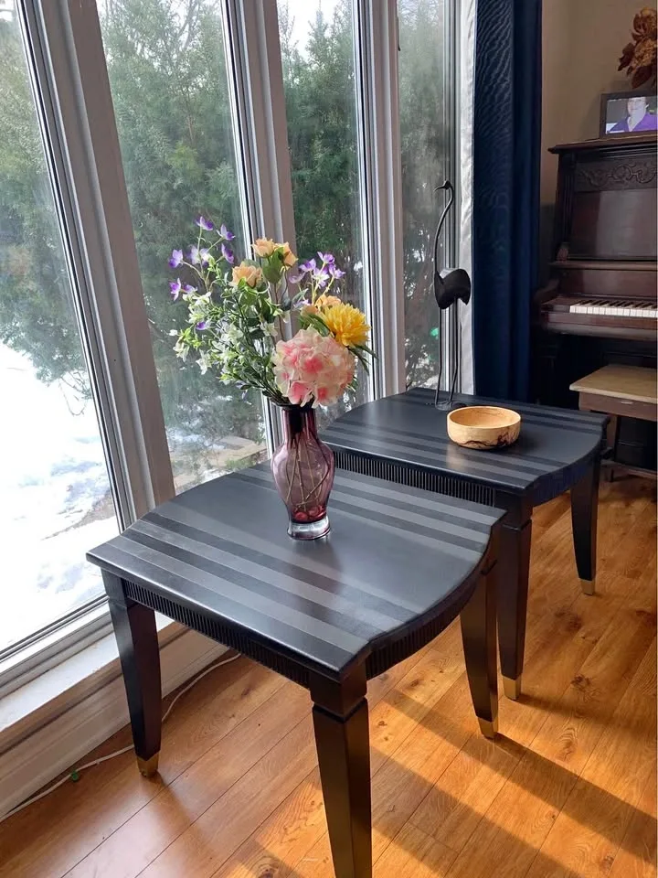 Wood side tables (2 large)