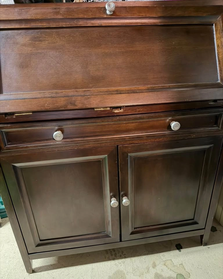 Wooden Drop-Front Secretary Desk