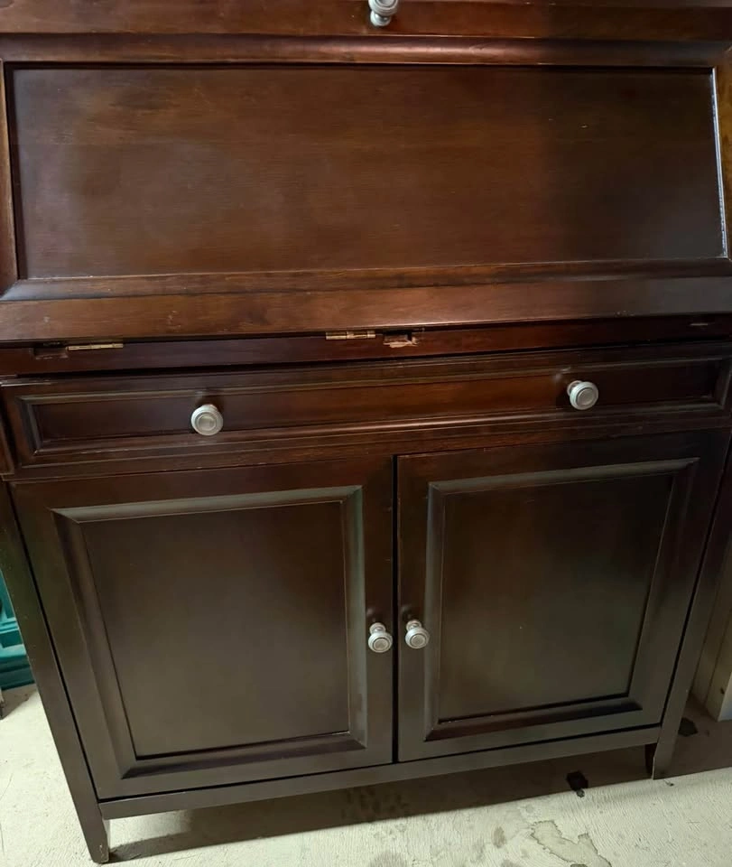 Wooden Drop-Front Secretary Desk - photo 2