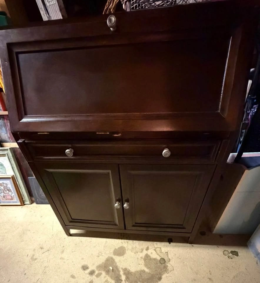 Wooden Drop-Front Secretary Desk - photo 3