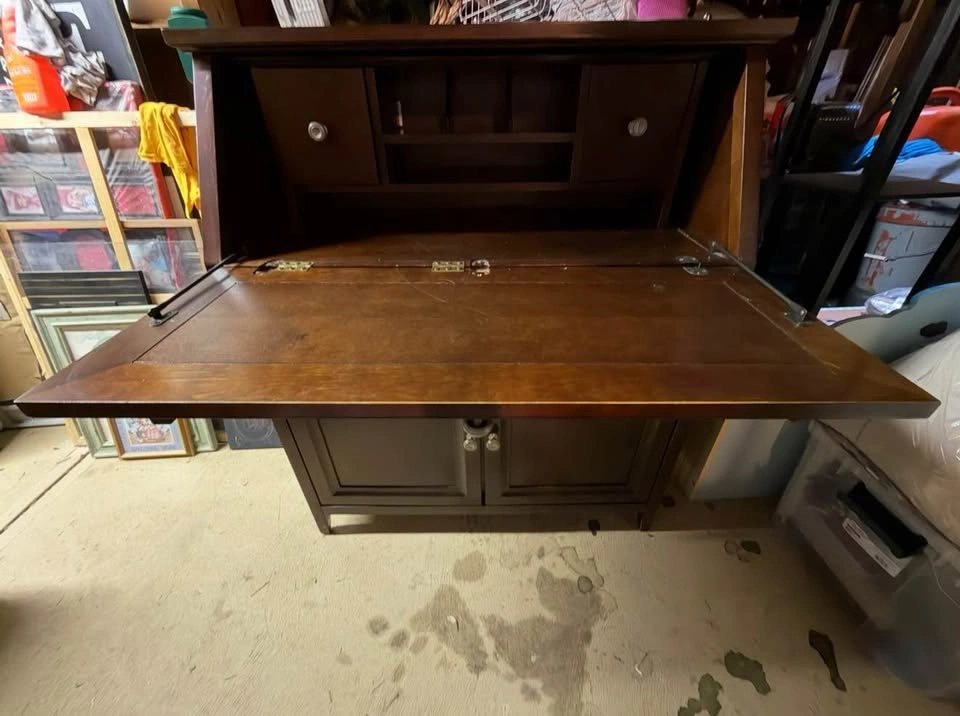 Wooden Drop-Front Secretary Desk - photo 5