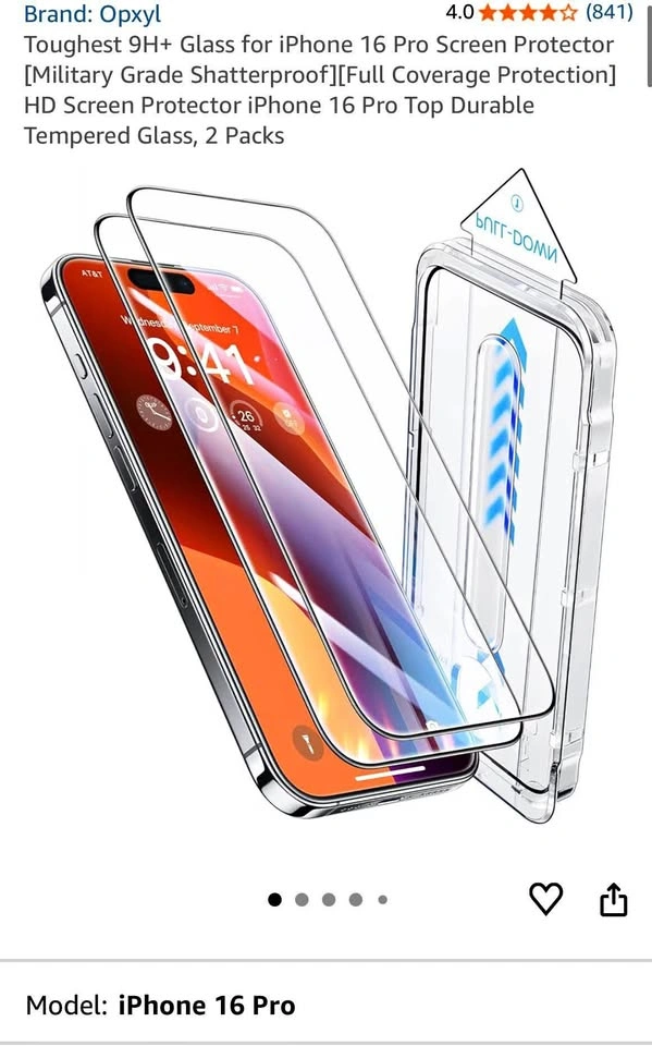 Glass for iPhone 16 Pro max Screen Protector 2 pack