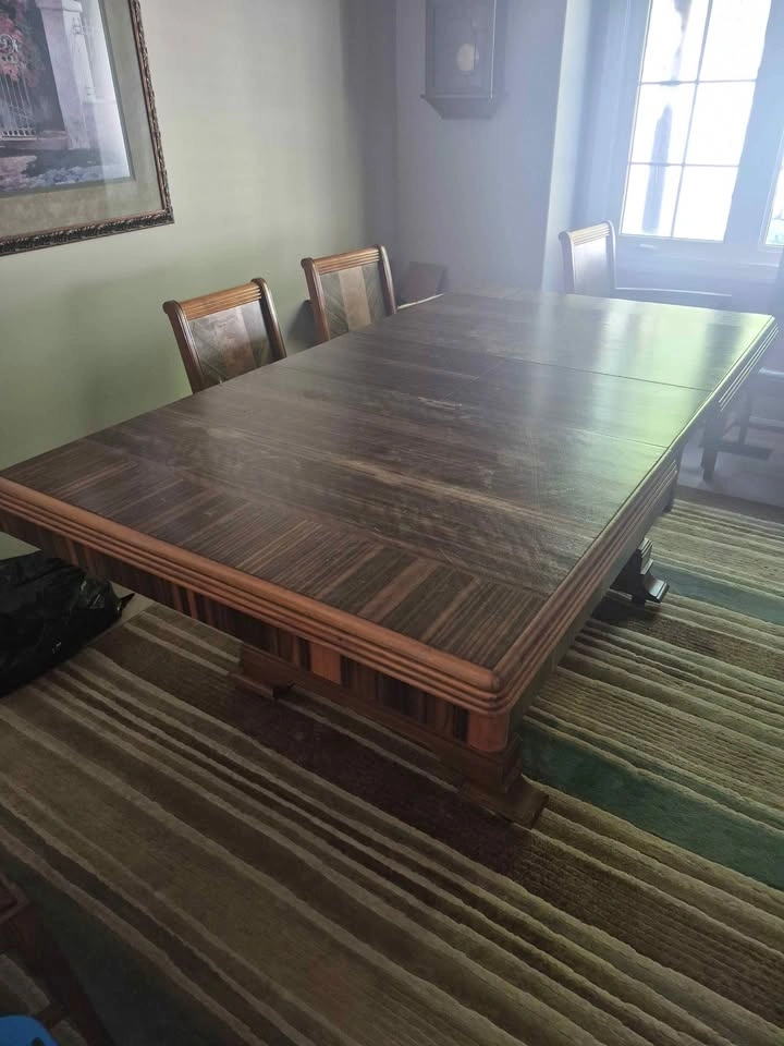 Vintage Art Deco Dining Set - Table, Chairs, Sideboard, Cabinet - photo 2